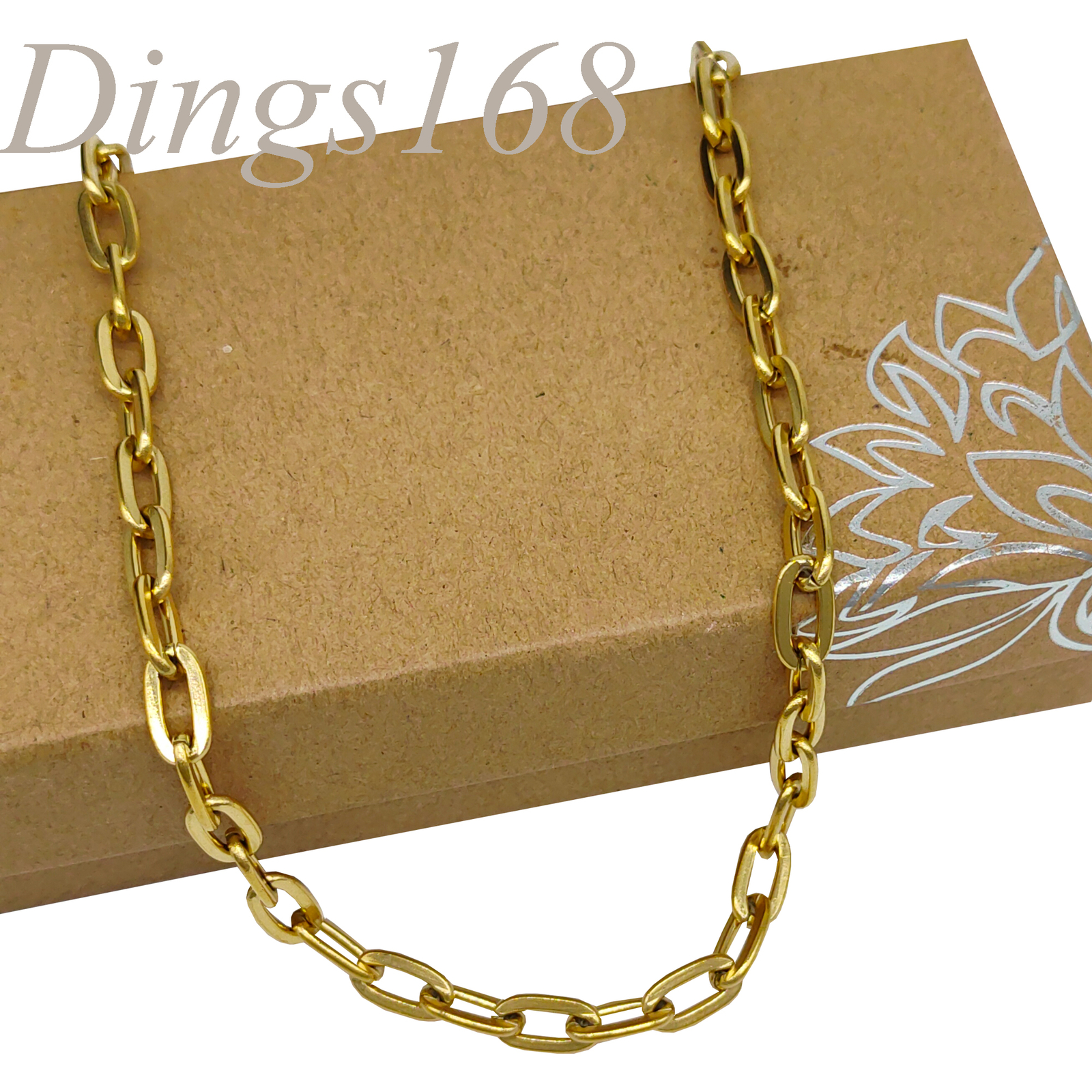 18K Yellow Gold Filled Tarnish-Resist 14″/16″ 5mm Wide Paper Clip Chain Necklace