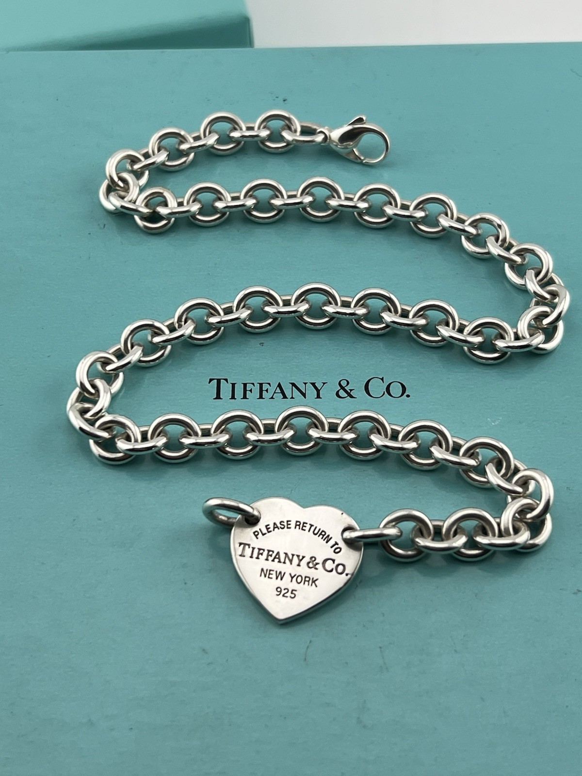 Tiffany & Co. Sterling Silver “Return To Tiffany” Heart Tag Choker Necklace 15”
