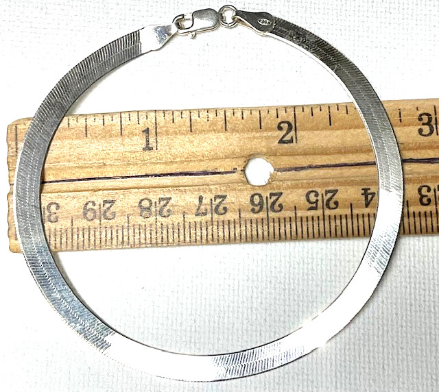 Sterling Silver 8″ 5mm Italian Herringbone Chain Bracelet