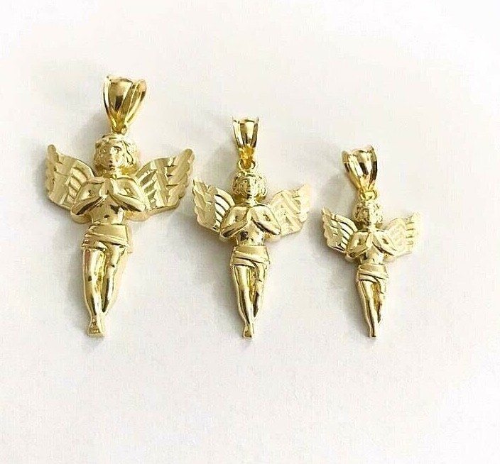 10K Solid Gold Angel Cupid Love Pendant, 10k Solid Gold Angel – G16