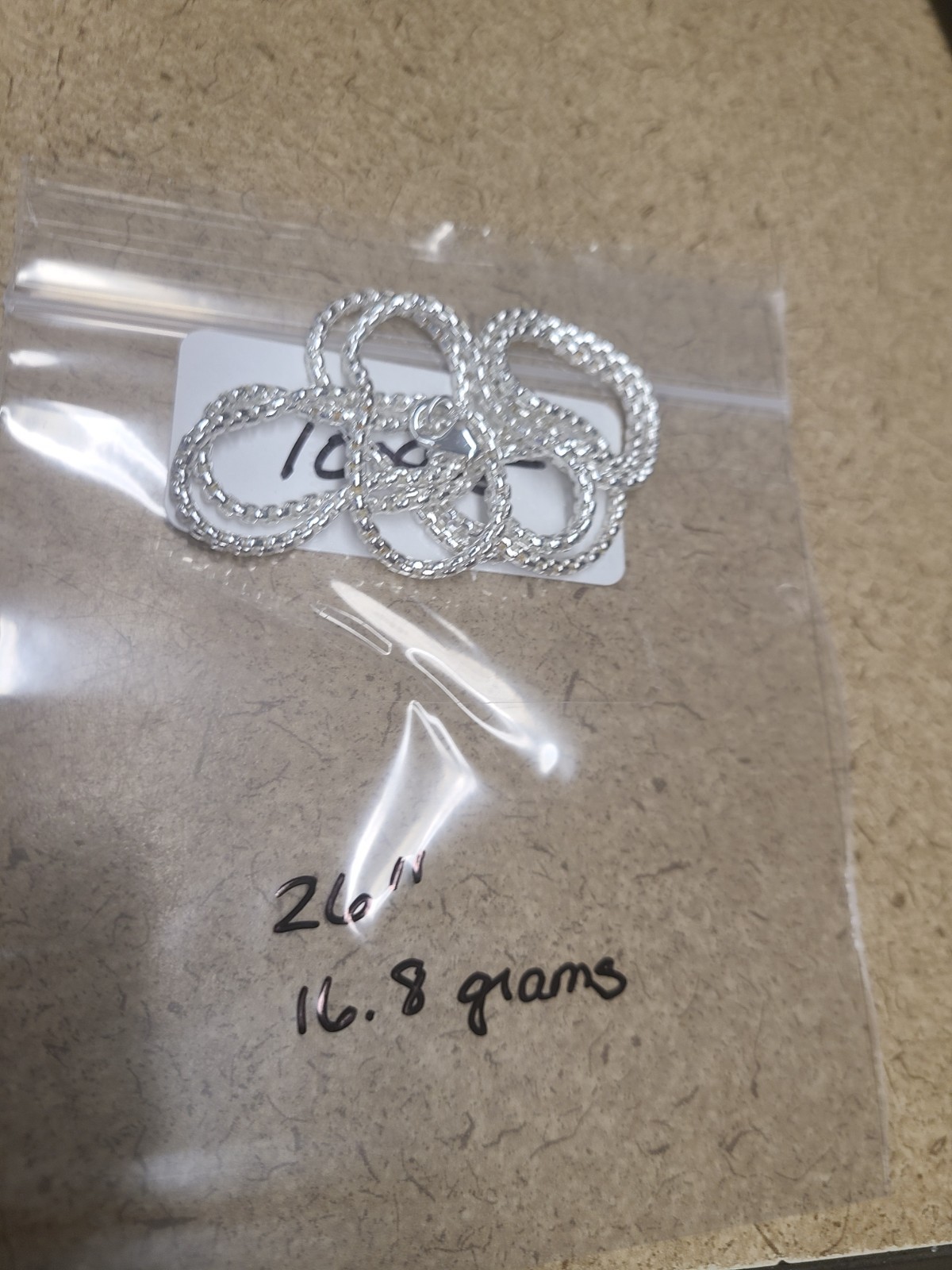 26″ Sterling Silver Chain Necklace 16.8 Grams