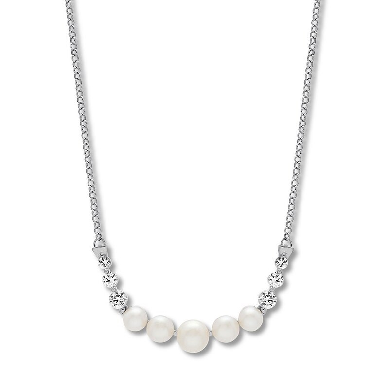 Kay Jewelers Cultured Freshwater Pearl Necklace Sterling Silver 18 inches – NIB