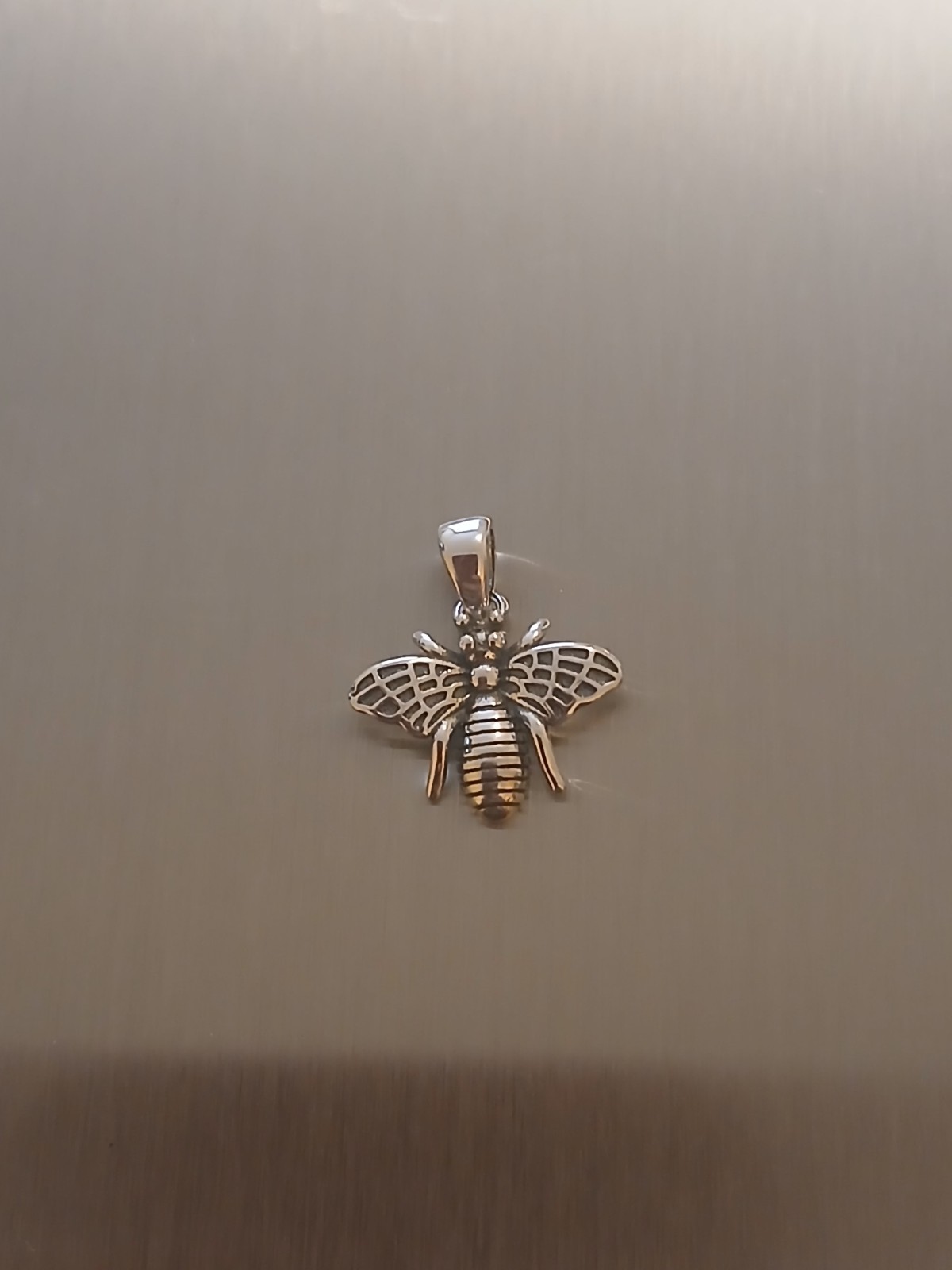 Sterling Silver 925 Bee Pendant, Signed, Animals & Insects Design,Flying Bug.