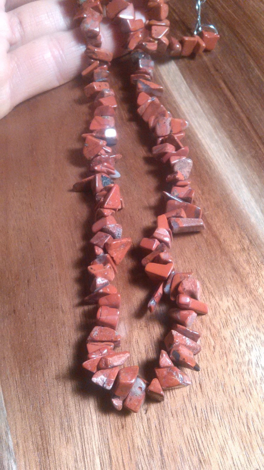 Red Jasper Chips Sterling Silver Necklace