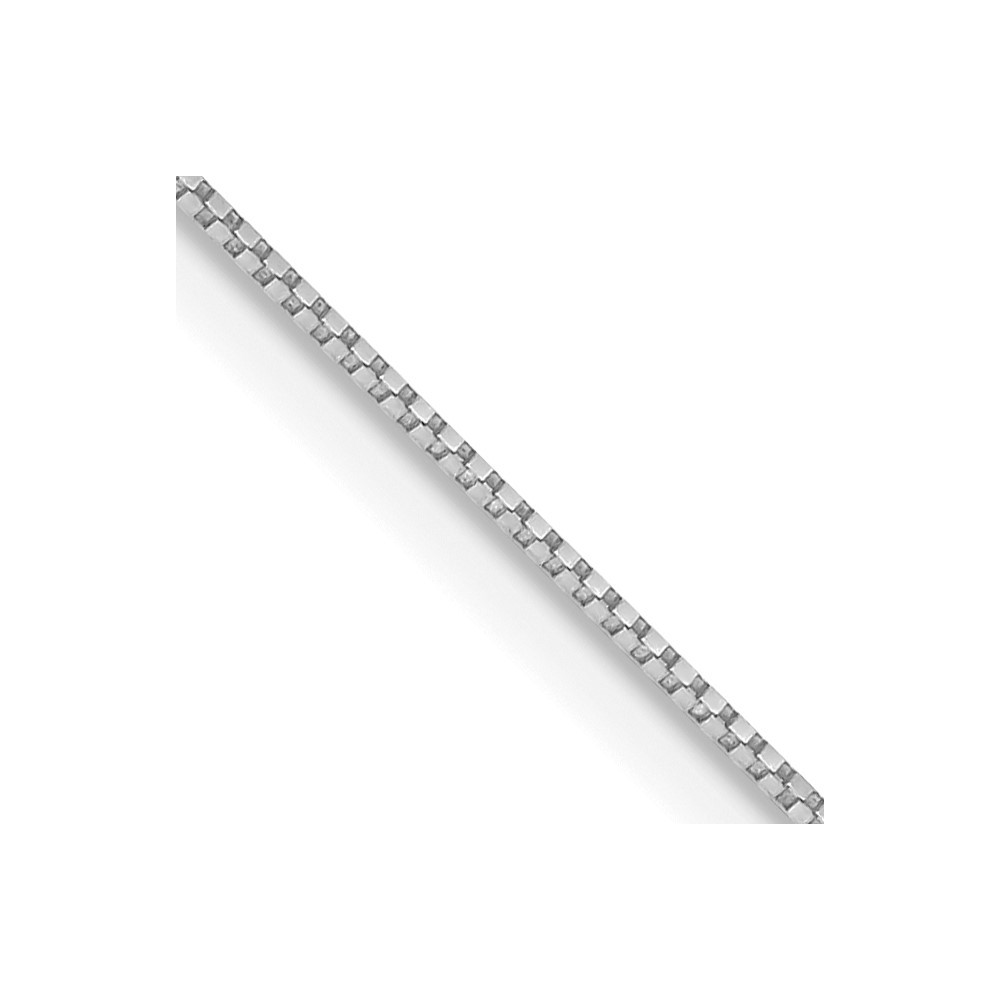 10K White Gold .7mm Box Chain Necklace 16″ for Women 1.09gm
