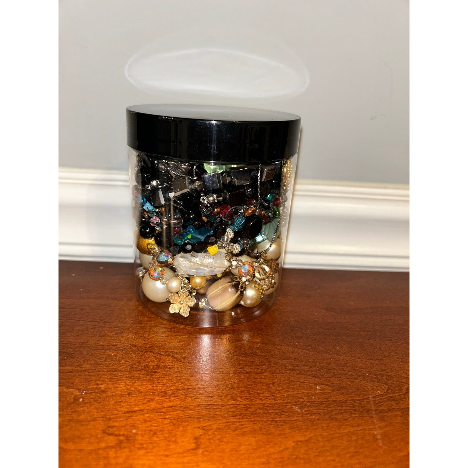 Gemstone and Glass Necklace Mystery Jar – Curated Wearable Estate Lot 16 oz