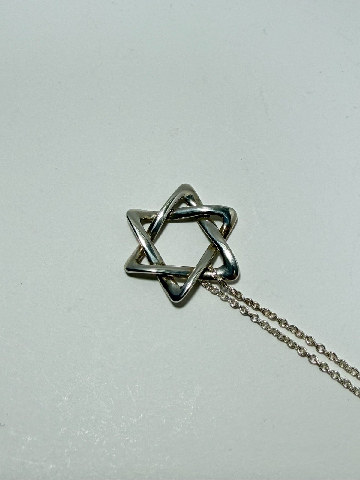 TIFFANY & Co. Star of David Sterling Silver Necklace Pendant very good F/S