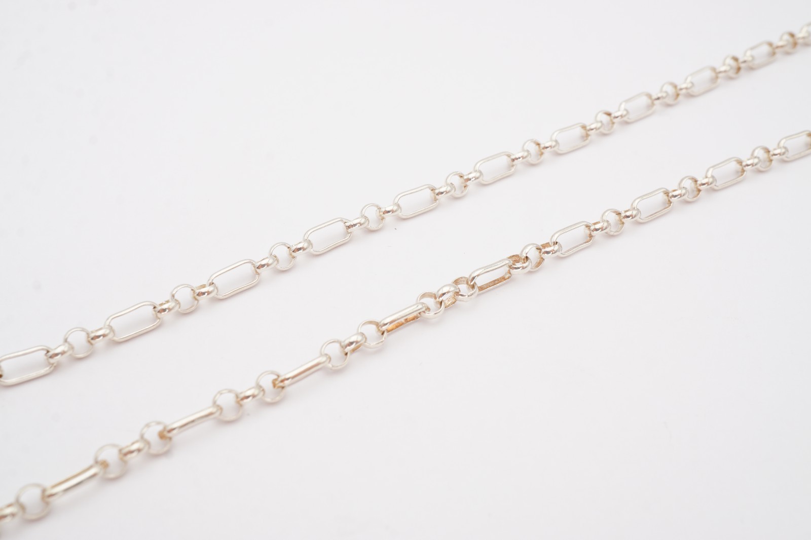 Sterling Silver 925 Oval Link Necklace 18.25″ Italy