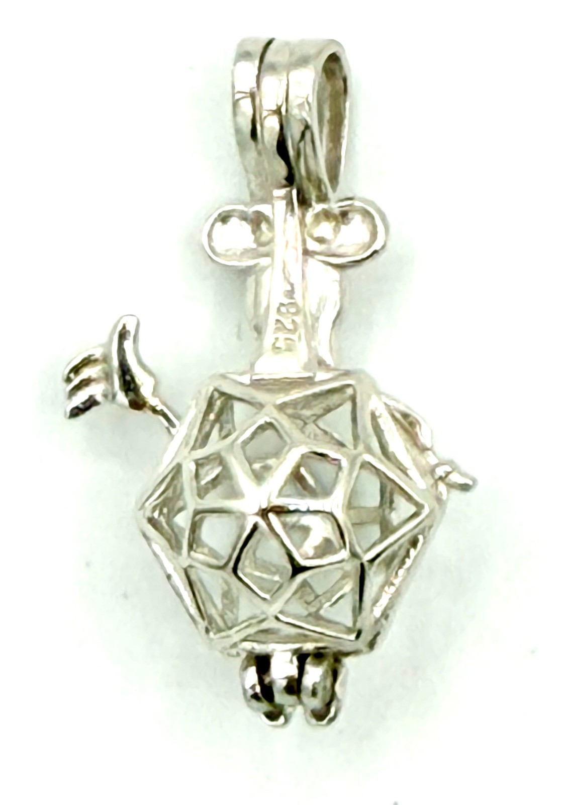 Sterling Silver Pearl Cage Pendant for Necklace Bracelet Nature Animals Insects