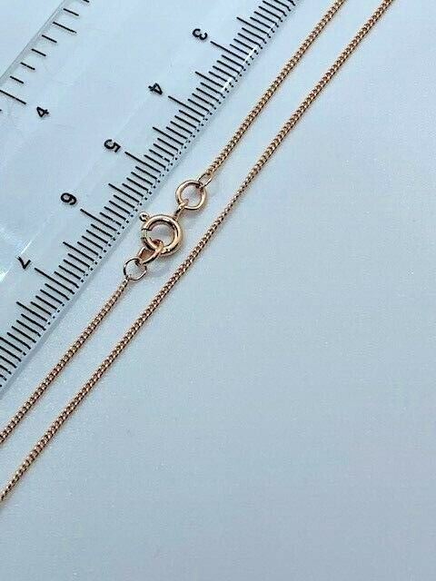 9ct Rose Red Gold 1.1mm Curb Link Chain 28″ / 70cm Neck Chain (R12C)