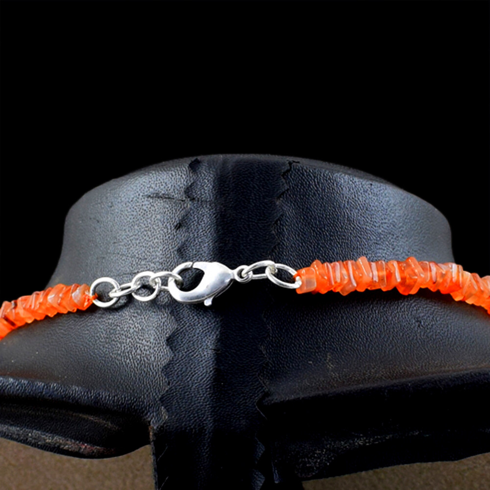 Untreated 105.00 Cts Natural Orange Carnelian Heishi Beads Necklace NK 21E92