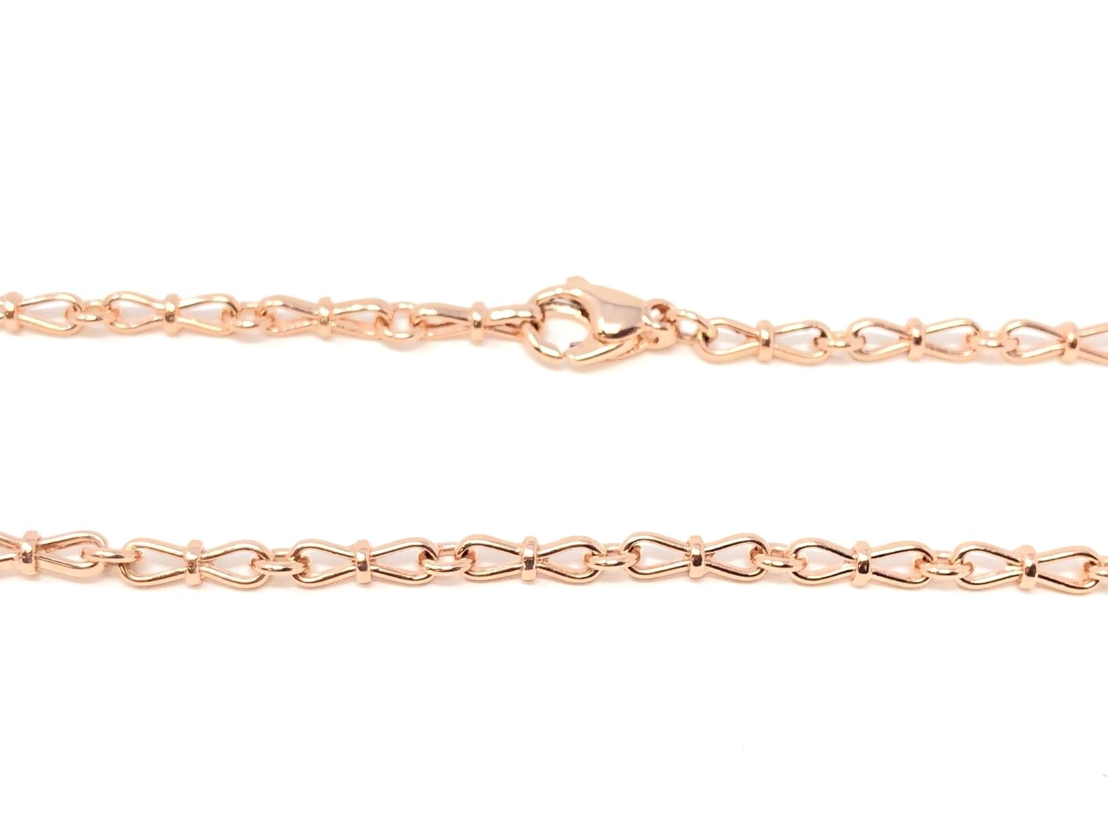 14k Rose Gold Solid Handmade Bow Fashion Link Chain Necklace 22″ 3.5mm 23.5grams