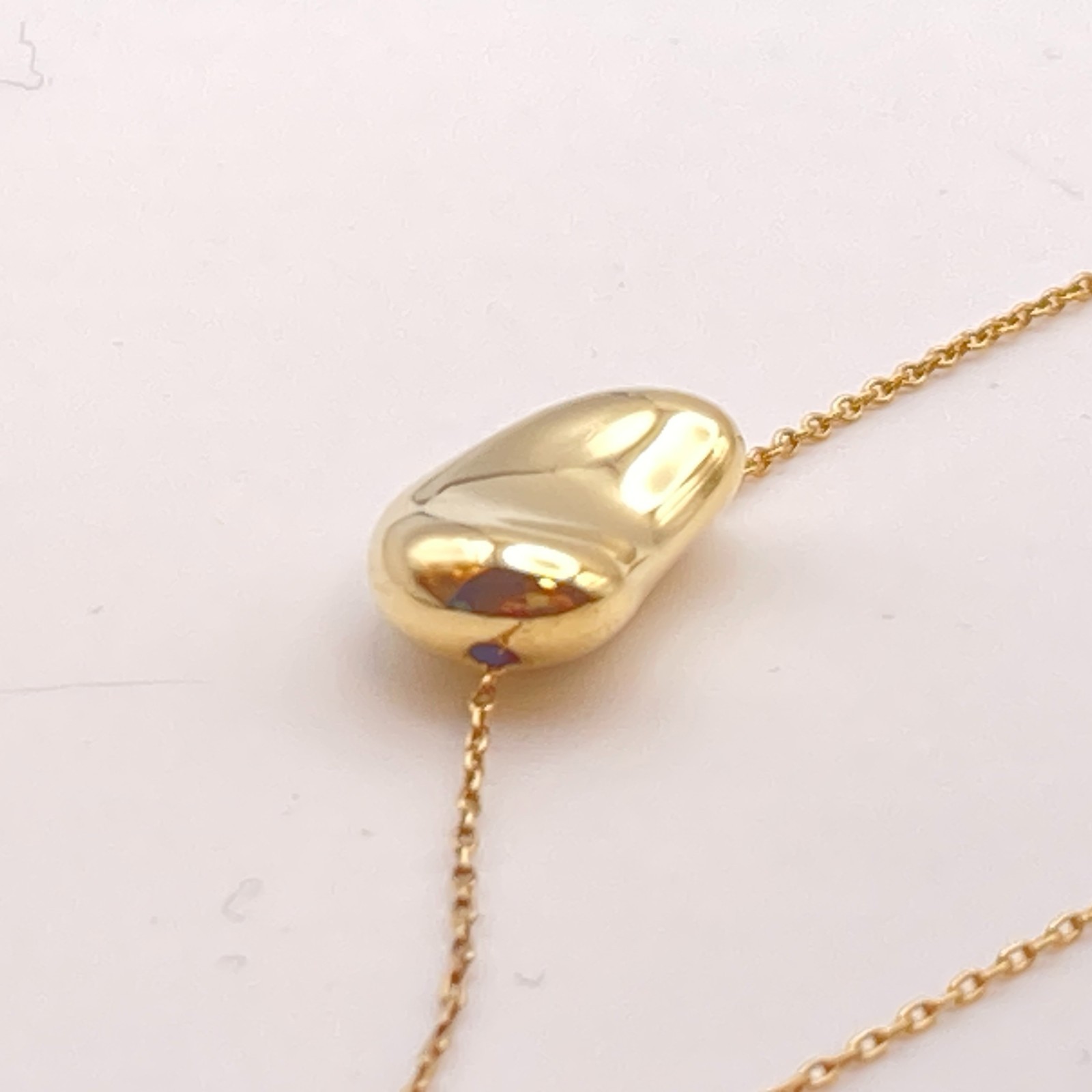 Tiffany & Co. 16mm Gold Bean Pendant Necklace 16″ Elsa Peretti 5.7g