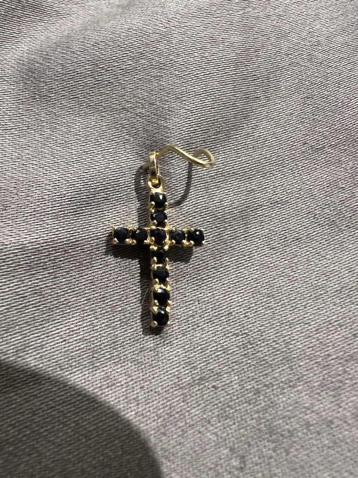 Gold Cross Pendant Without Chain Ruby Stones