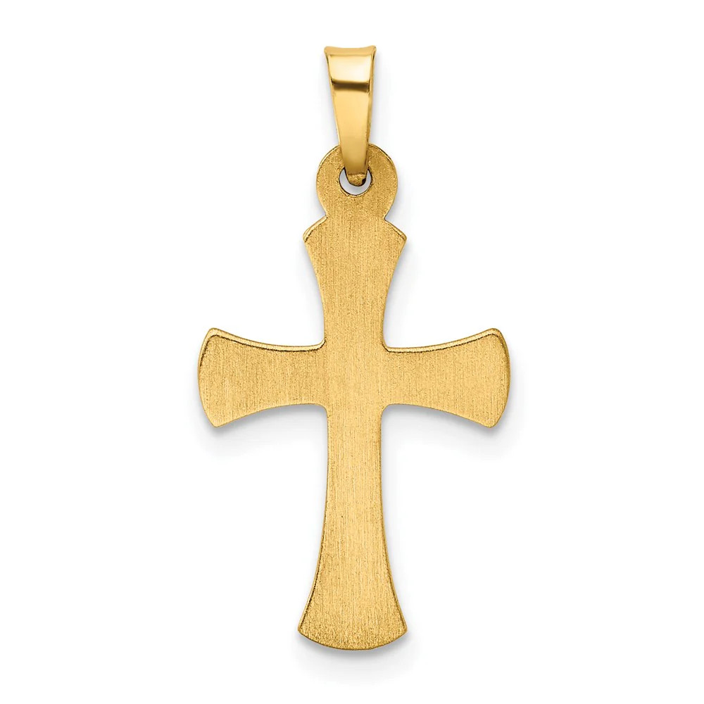 14K Yellow Gold Hollow Cross Pendant