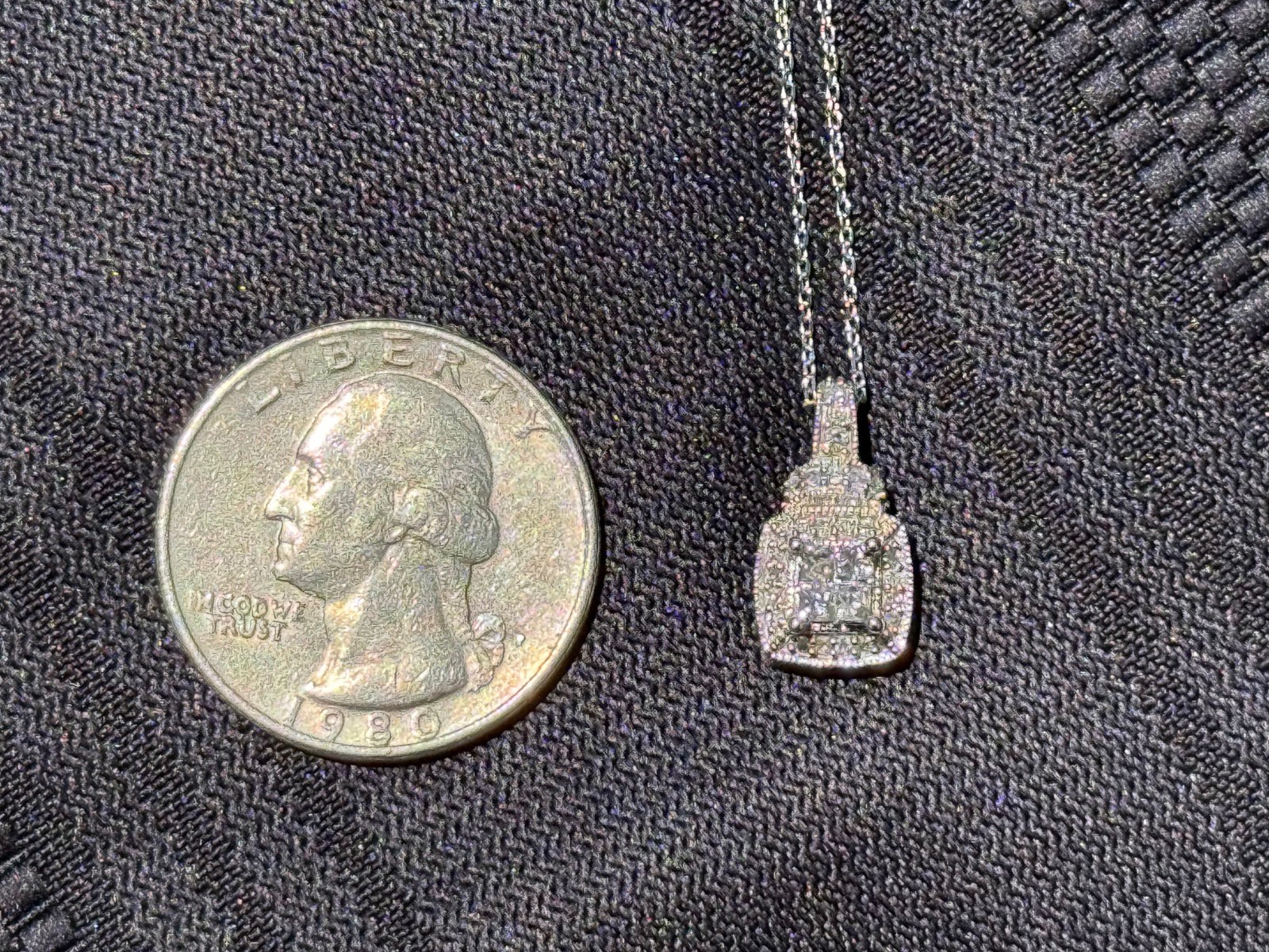 1/3 CTW Diamond Cluster Quad Halo 10K White Gold Pendant + 18″ Chain $678 Retail