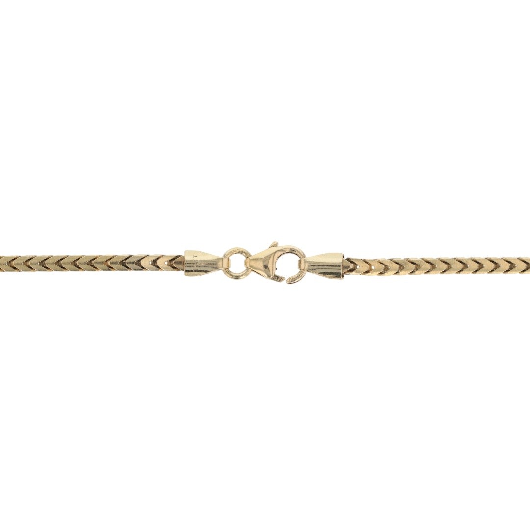 2.2mm Franco Link Chain 22″ Necklace 14k Yellow Gold 17.92 Grams