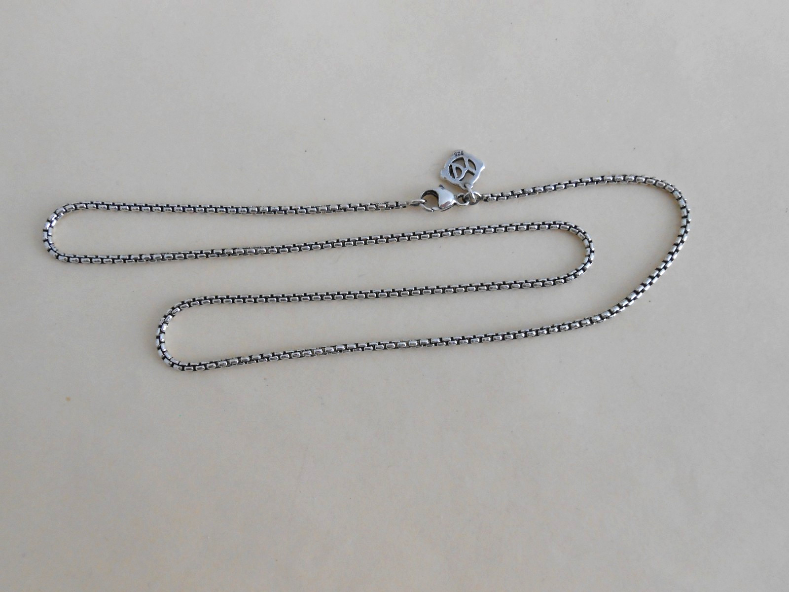David Yurman Sterling silver 1.7 mm Box Chain Necklace 16” EUC