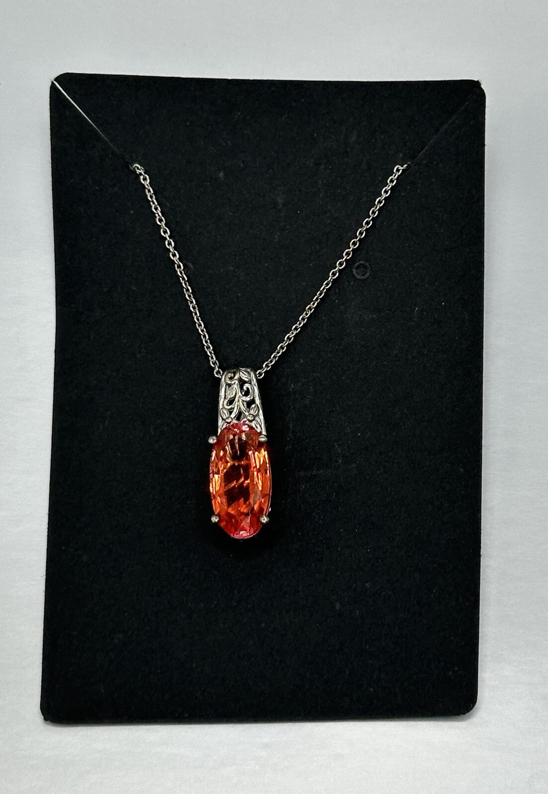 Padparadscha Quartz Pendant Necklace