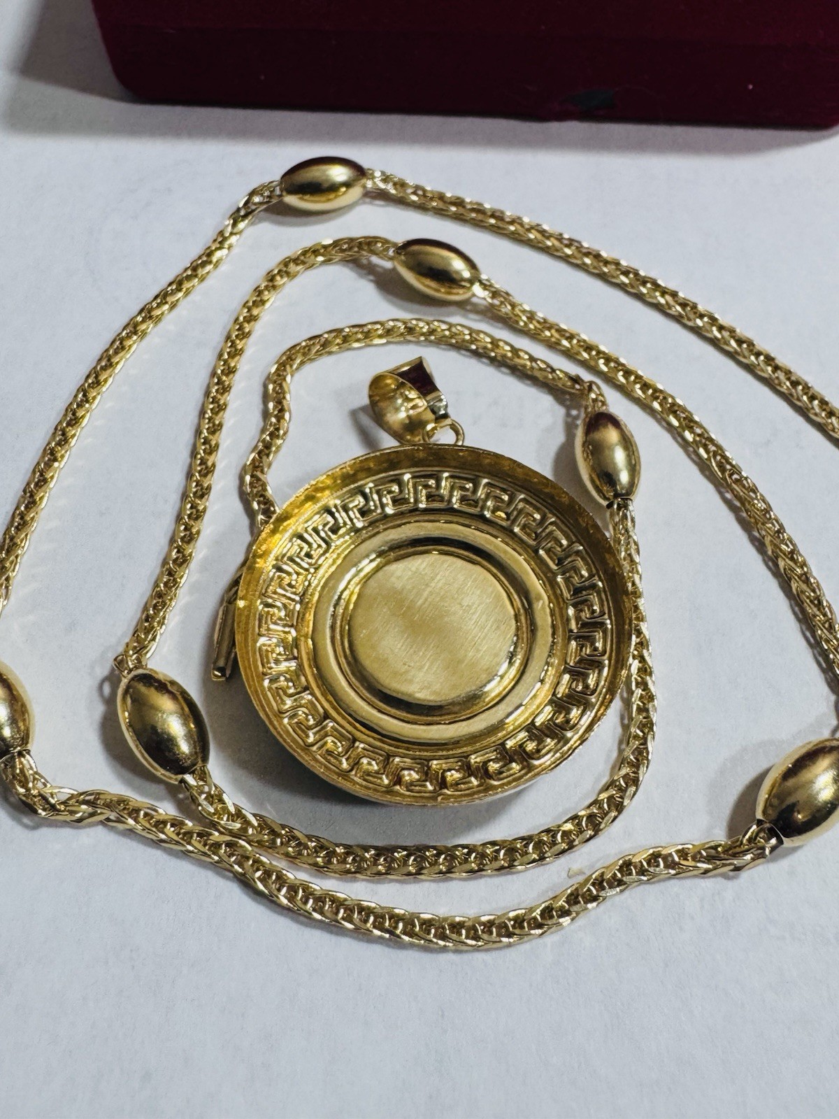 18K 750 Gold Oval Chain Dollar $ SET Necklace 17.6”/18” Long 9.6g 2.2mm WOMENS