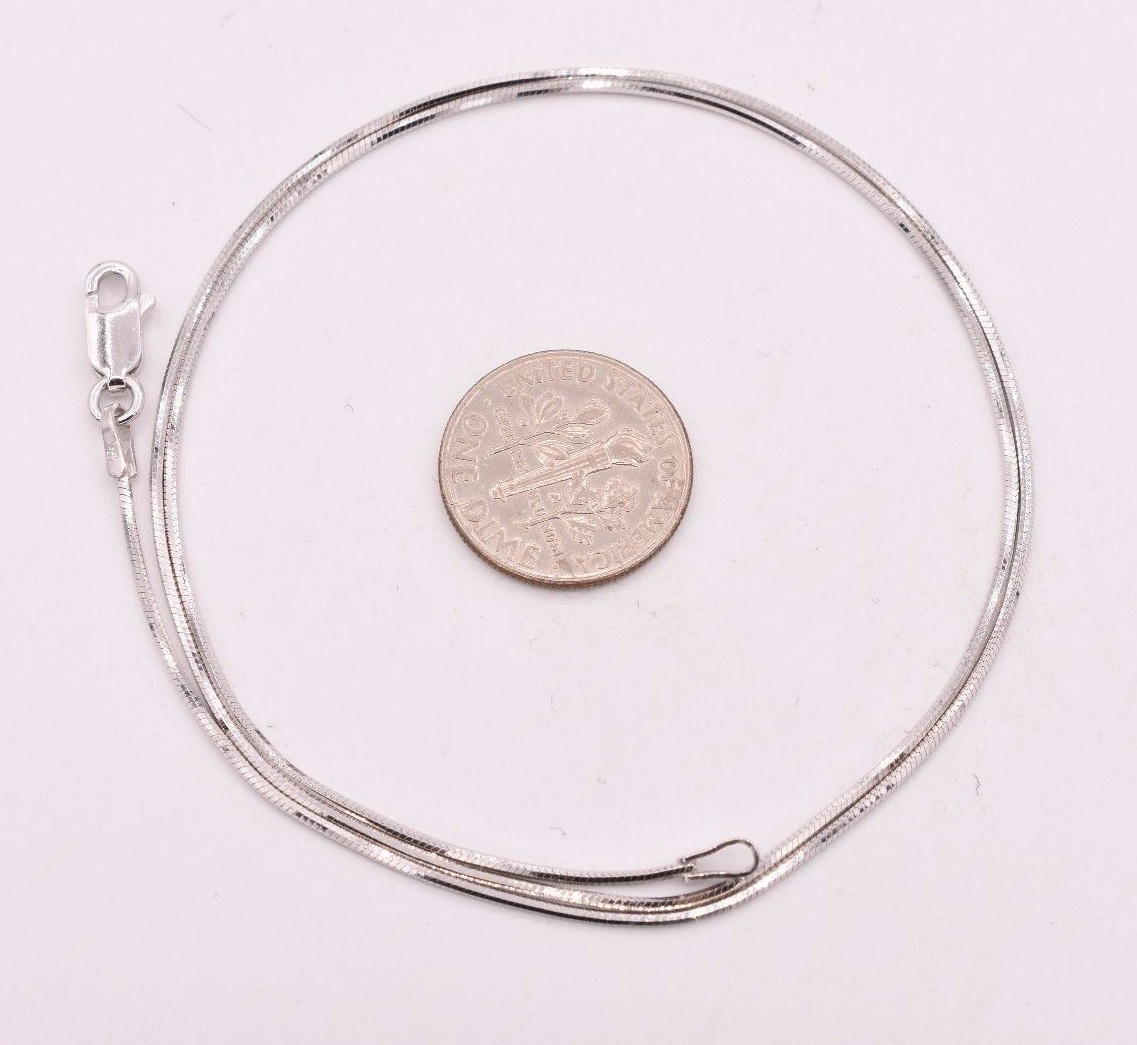 All Shiny Snake Chain Necklace 925 Rhodium Sterling Silver Anti-Tarnish