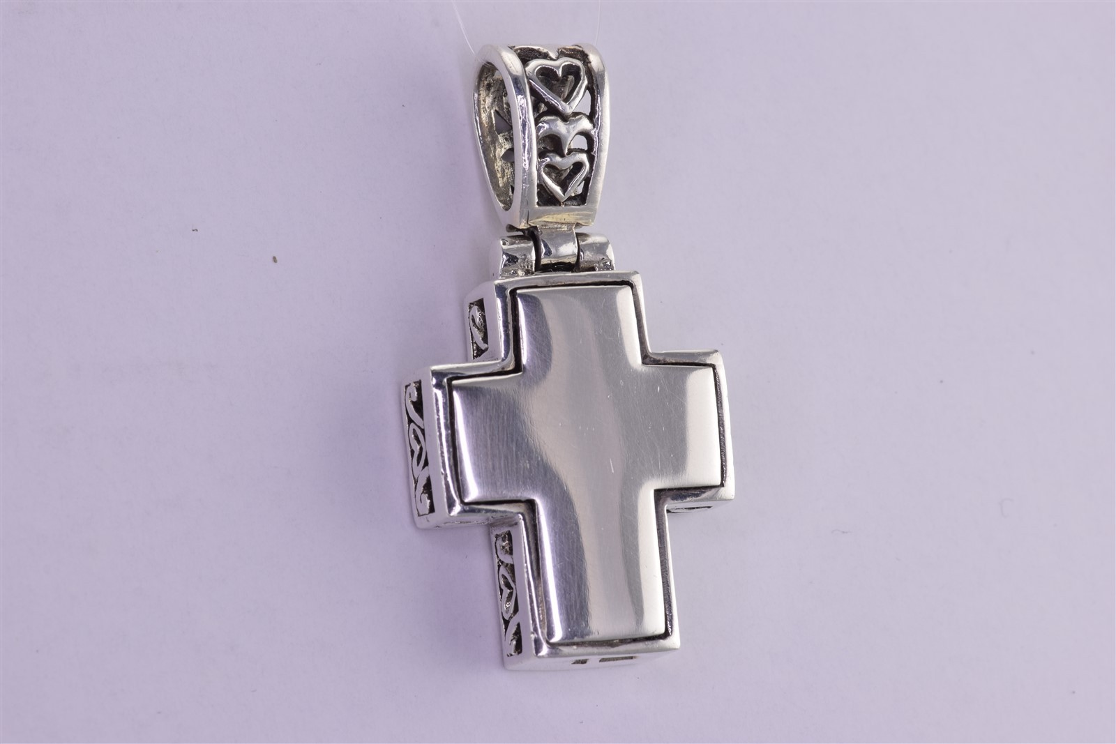 Sterling Silver 26mm x 21mm Boxed Heart Scroll Heart Statement 925 Pendant 11g