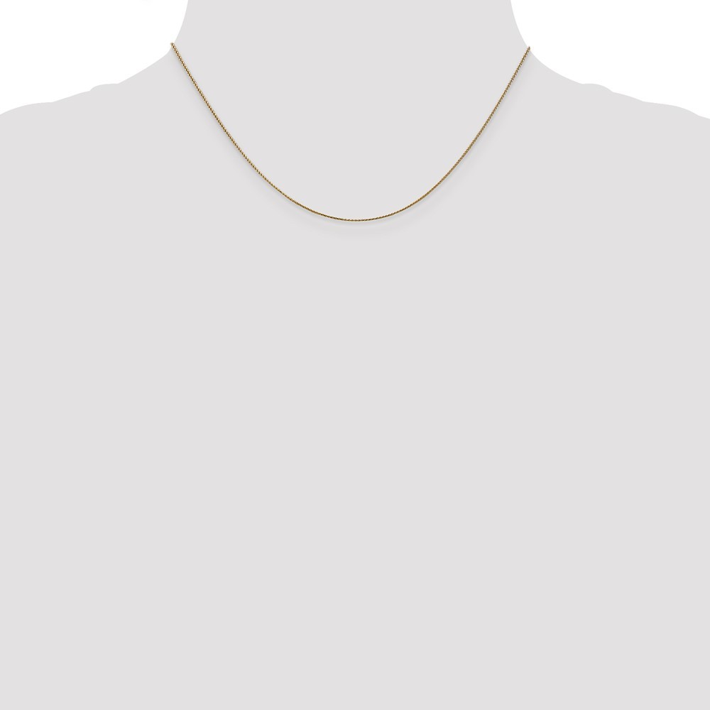 14K Yellow Gold 0.65mm Spiga (Wheat) Chain Necklace 16 Inch Mens Womens