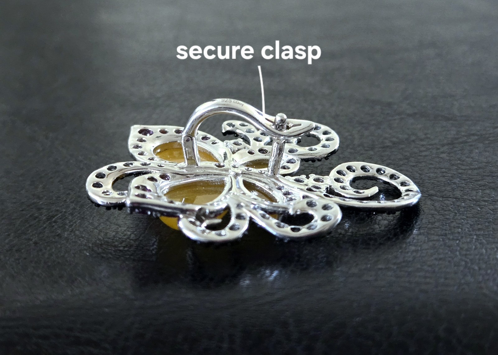 🦋BIG HONEY JADE, TANZANITE ++ 925 STERLING MULTI GEM BUTTERFLY ENHANCER PENDANT