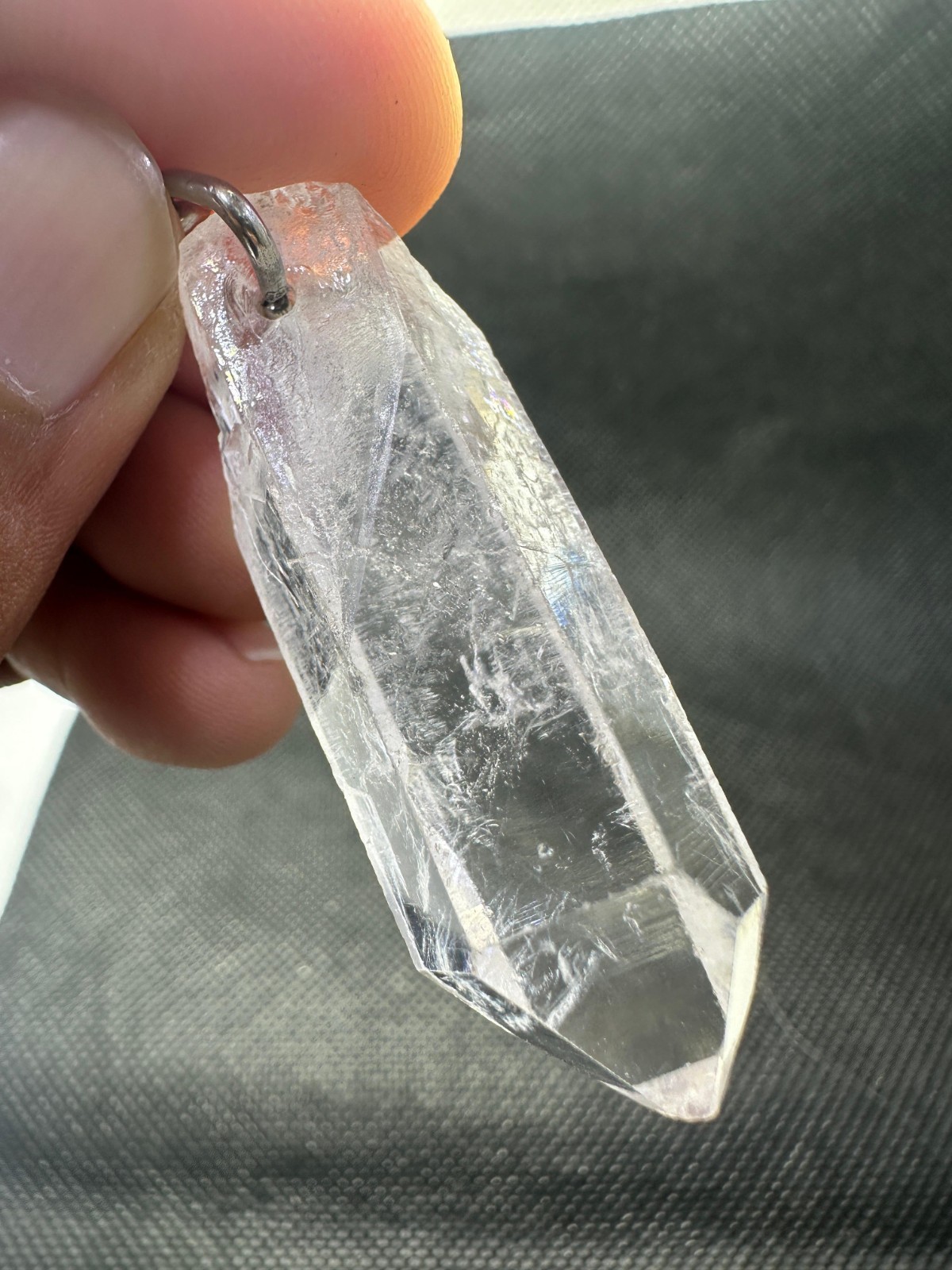 Rare Top Quality Natural Gemstone White Quartz Eye Clean Oustanding Pendant