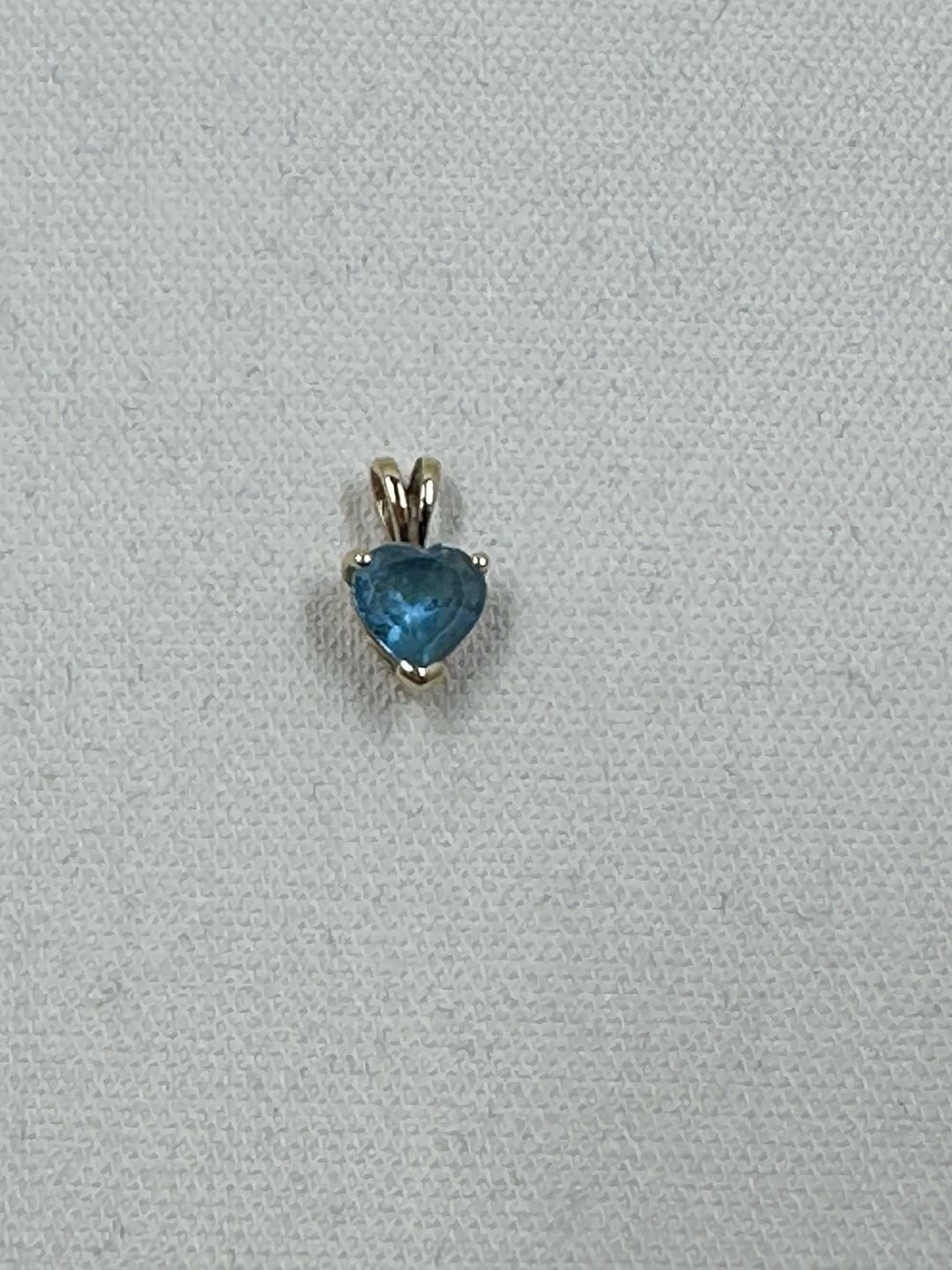 14K Yellow Gold Heart-Shaped Blue Topaz Pendant
