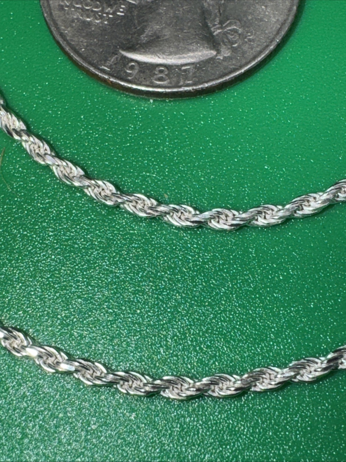 Solid 925 Sterling Silver Italian Rope Chain 24”