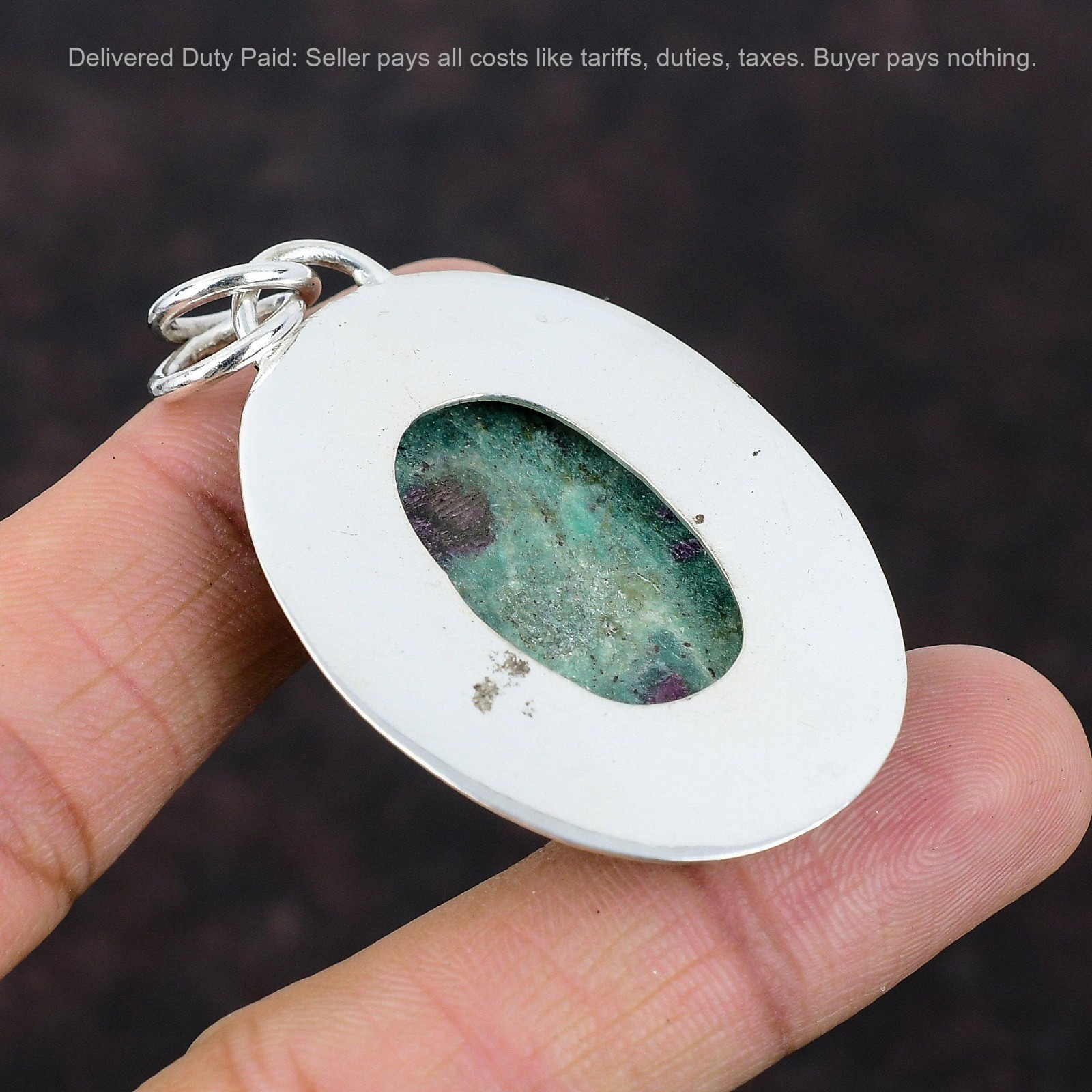 Natural Rubi Fuchsite 925 Sterling Silver Anniversary Handmade Pendant Jewelry