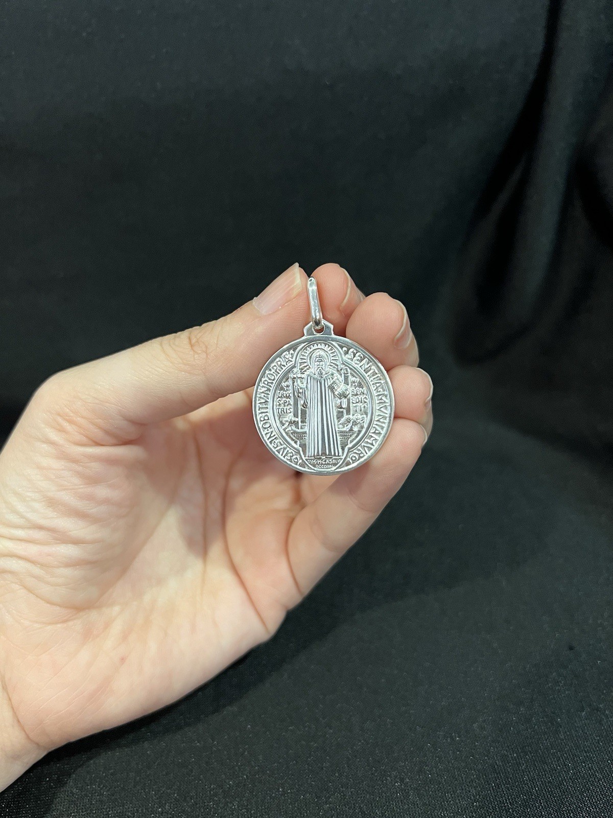 925 Sterling Silver Mens Womens St Benedict San Benito Protection Medal Pendant