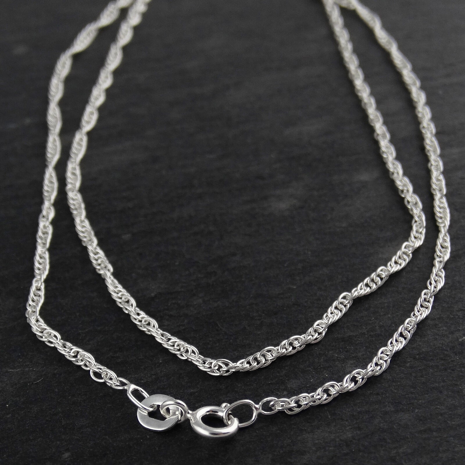 2mm Twisted Rope Chain Necklace – 925 Sterling Silver – Link Italy 16″-20″