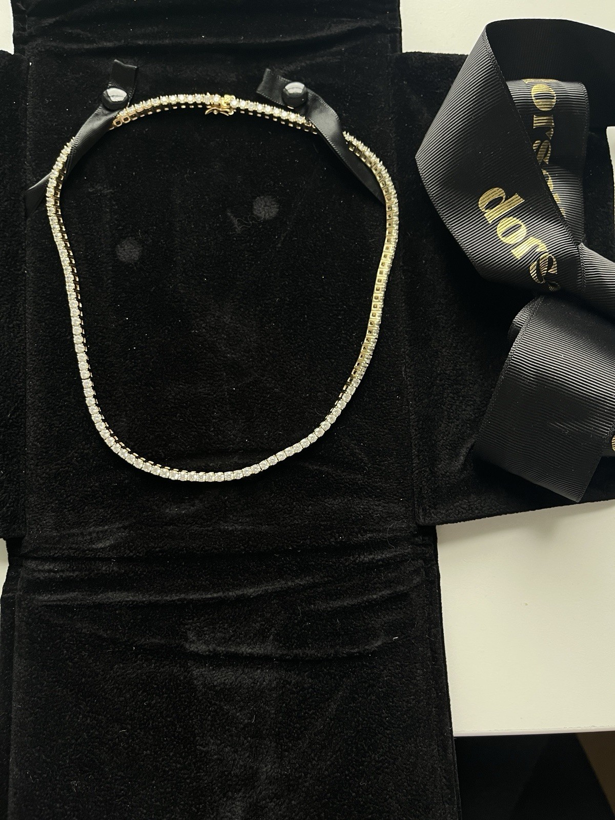 Dorsey Kate Riviere Necklace 17″ Tennis Necklace – 18k Gold Vermeil Setting