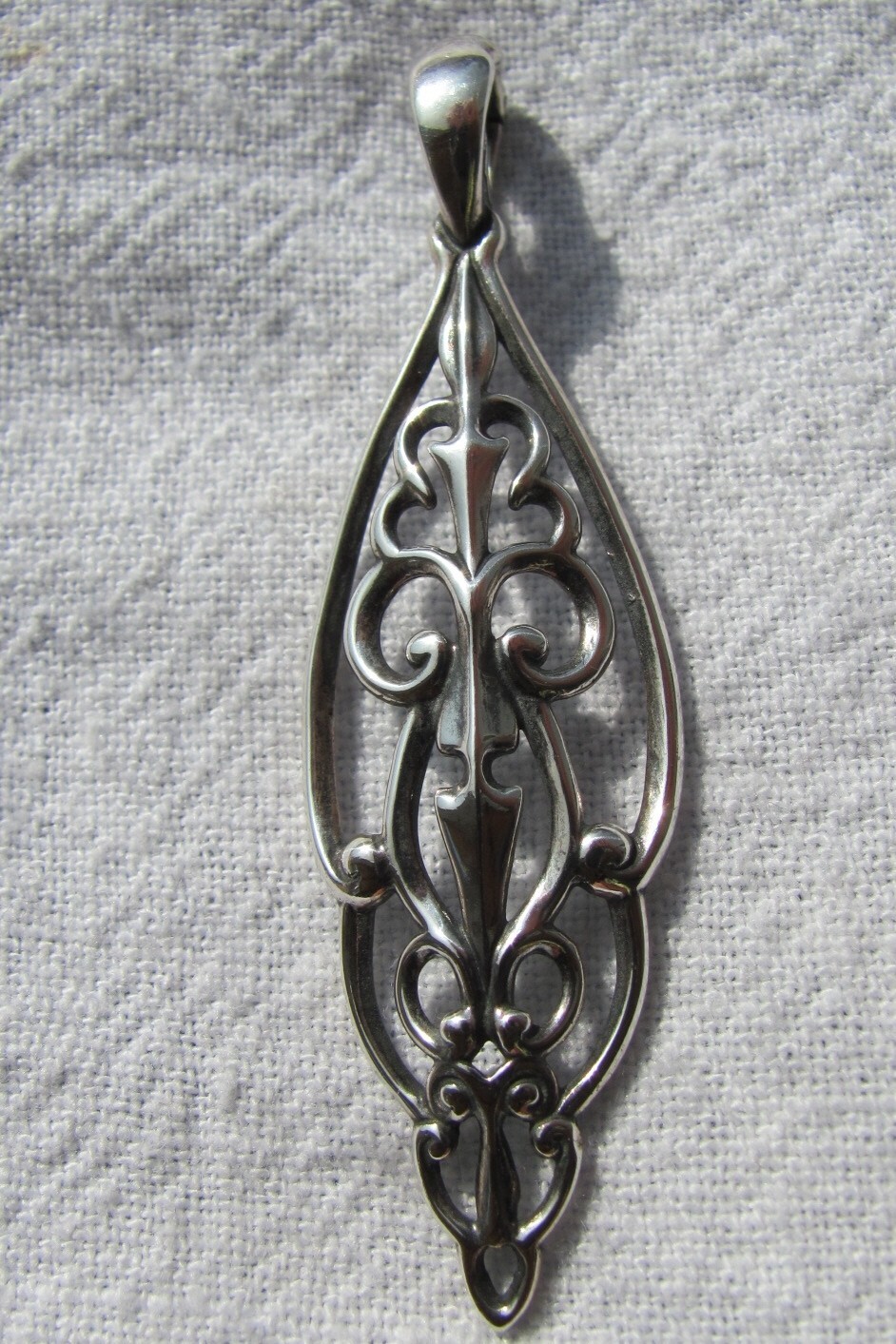 Carolyn Pollack Sterling Silver Ornate Scroll Shield Enhancer Pendant