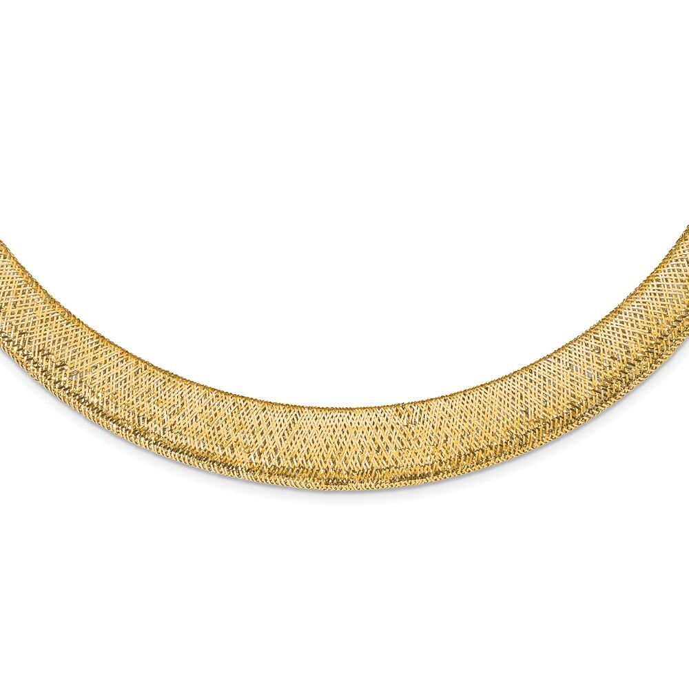 14k Yellow Gold Polished/Textured Stretch 18 in Necklace 6.5g for Mom