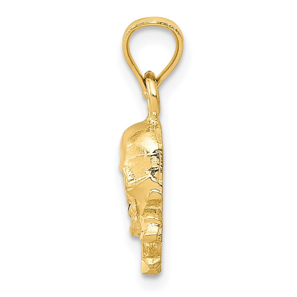 14k Yellow Gold Skull and Cross Bones Pendant 0.79gm L-0.75 in,W-0.32 in