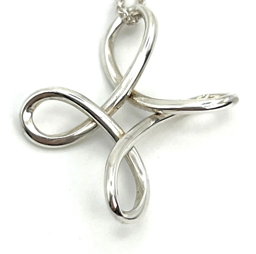 Tiffany & Co. Infinity Cross Pendant Long Necklace 925 Sterling Silver Japan