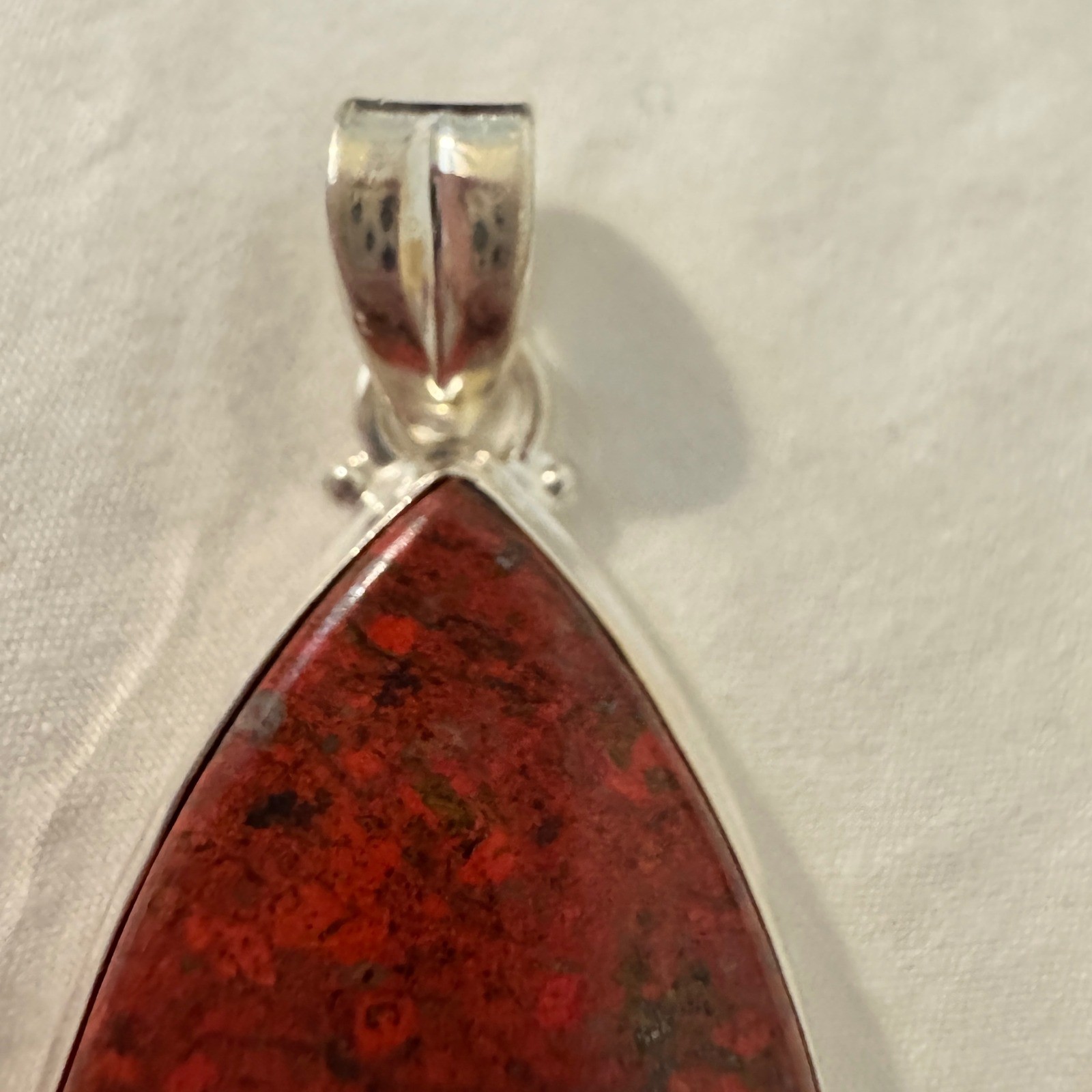 Natural Sonora Sunset Teardrop Pendant 925 Silver – Chrysocolla Cuprite Tenorite