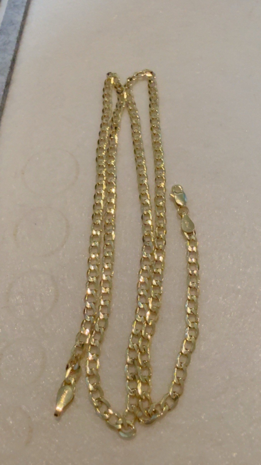 10K Solid Yellow Gold Curb Chain 22” 2.5mm 2.45g Lightweight Necklace Unisex