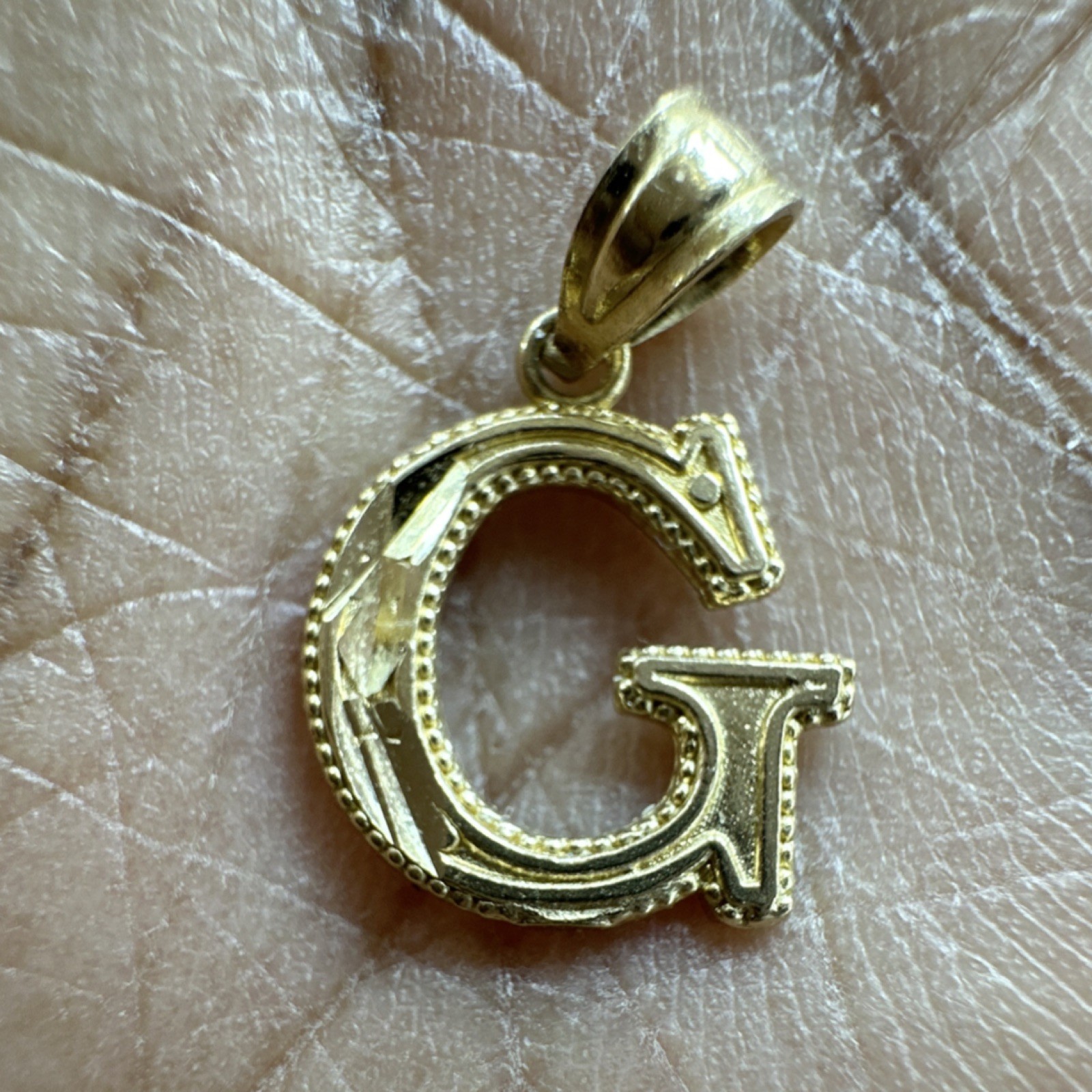 Yellow Gold 14k Letter G Pendant Alphabet Theme No Stone Jewelry Charm