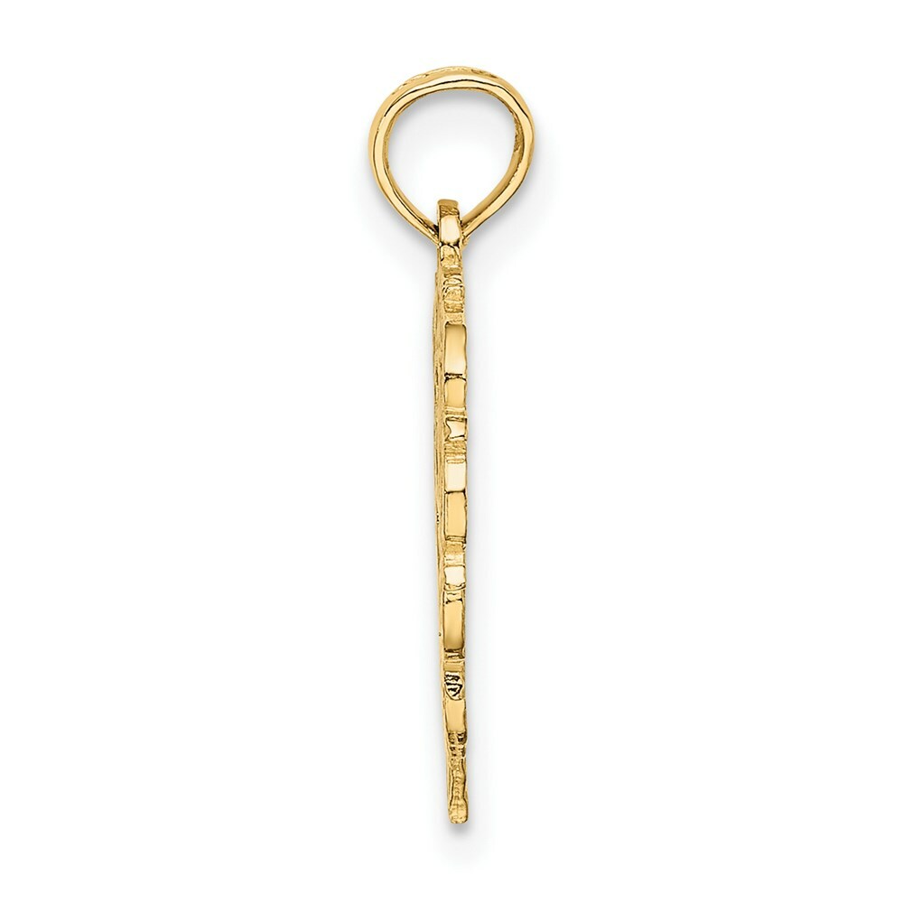 14K Yellow Gold G Script Initial In Heart Pendant