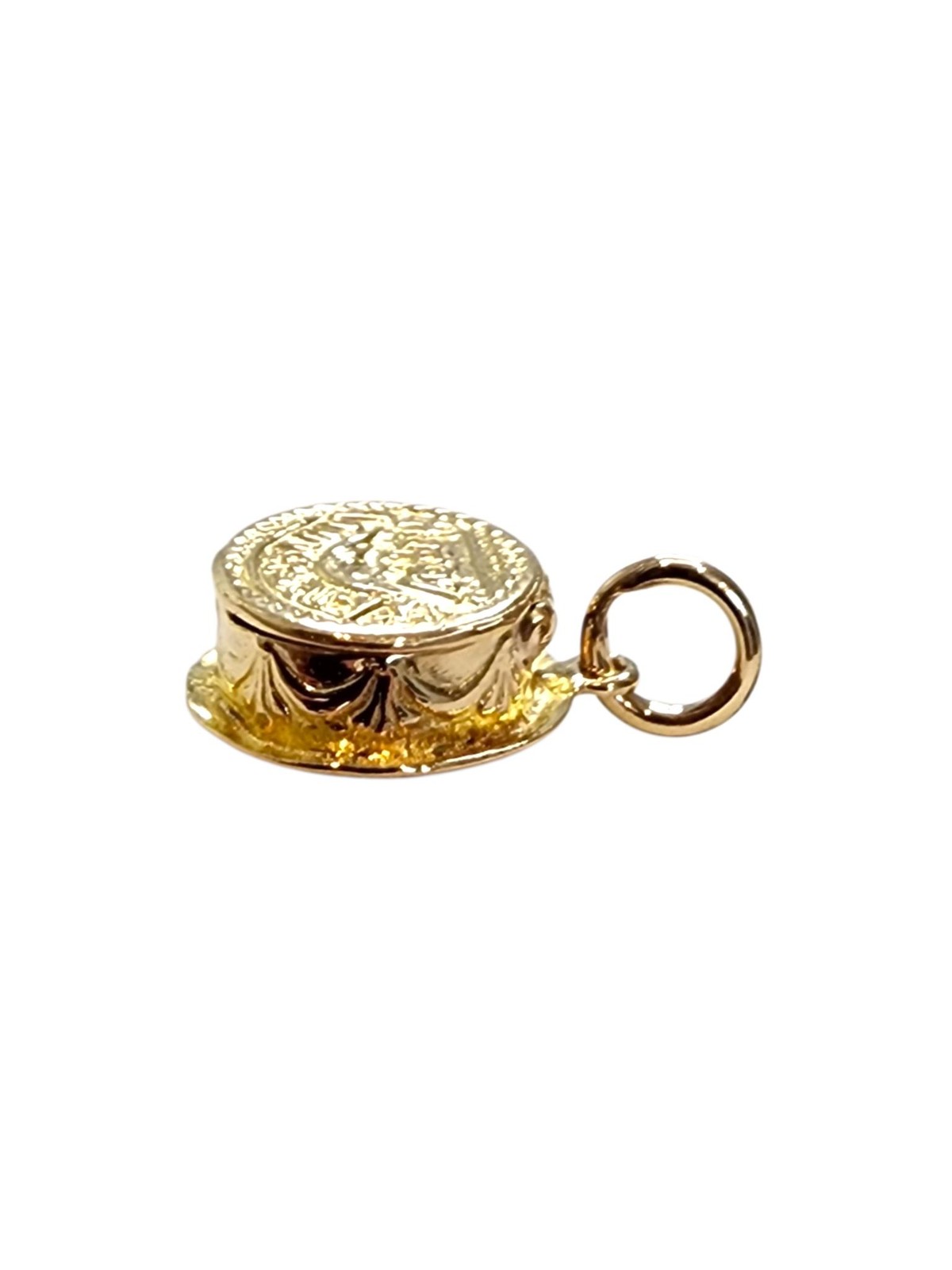 14K Yellow Gold Articulating Anniversary Cake Pendant #25525