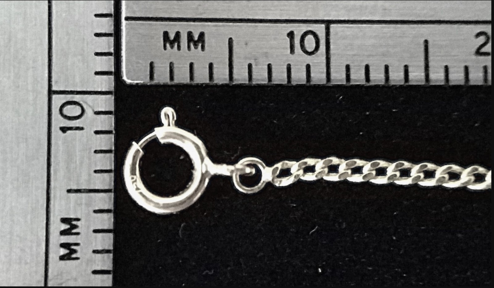 18k 1.4mm Curb White Gold 2.25″ Chain Extender Safety double 4.5mm spring ring