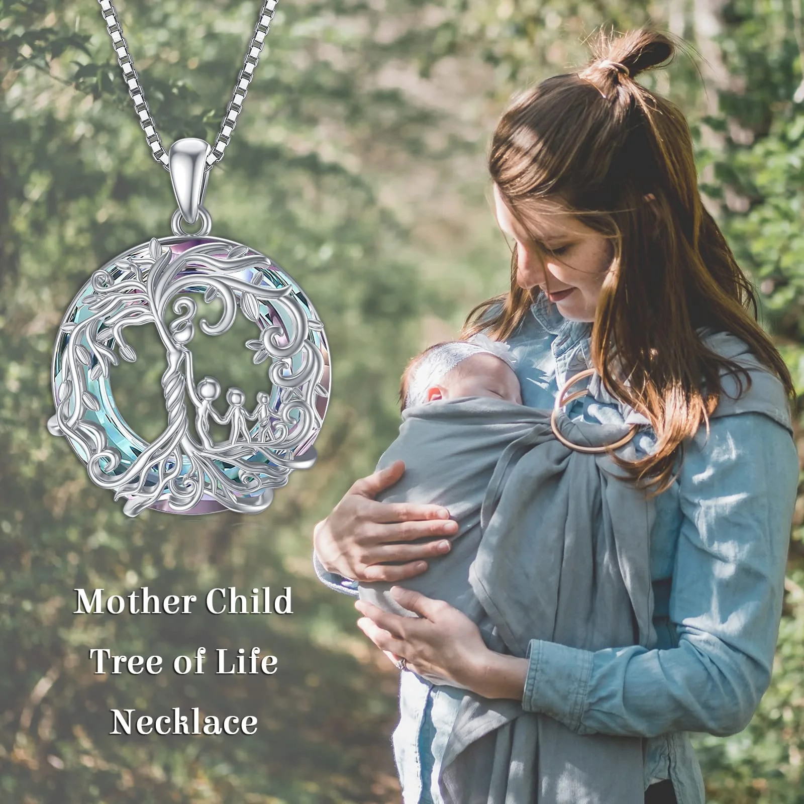 Valentines Day Gifts for Mom S925 Sterling Silver Mother and 3 Family Members Tr