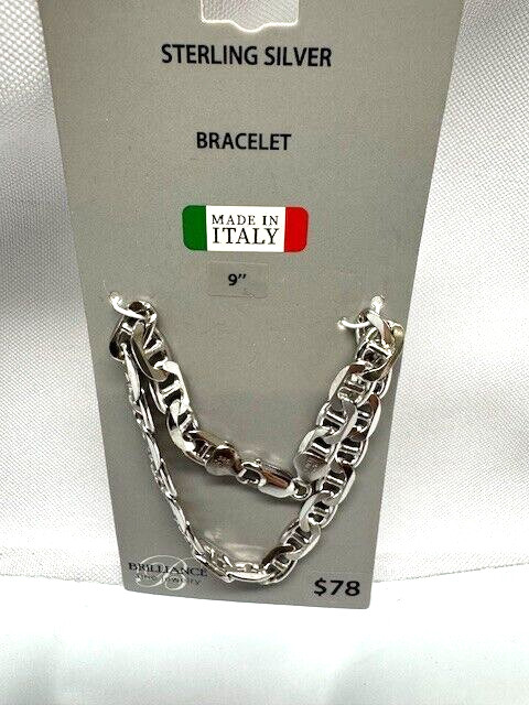 Brilliance Fine Jewelry Sterling Silver 9″ Mariner Bracelet