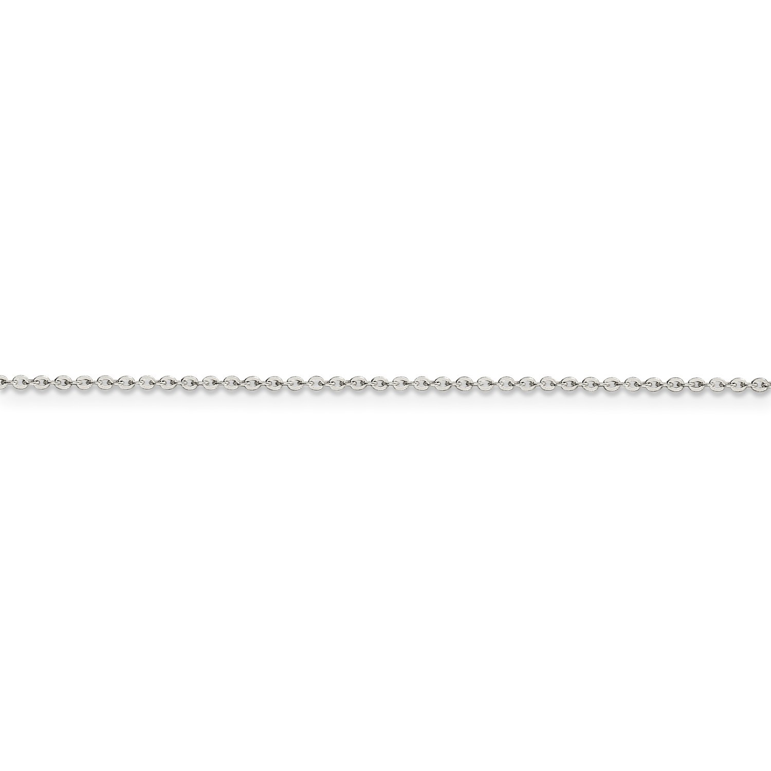Sterling Silver Solid .90mm Flat Cable Link Chain w/ Spring Ring Clasp 16″ – 24″