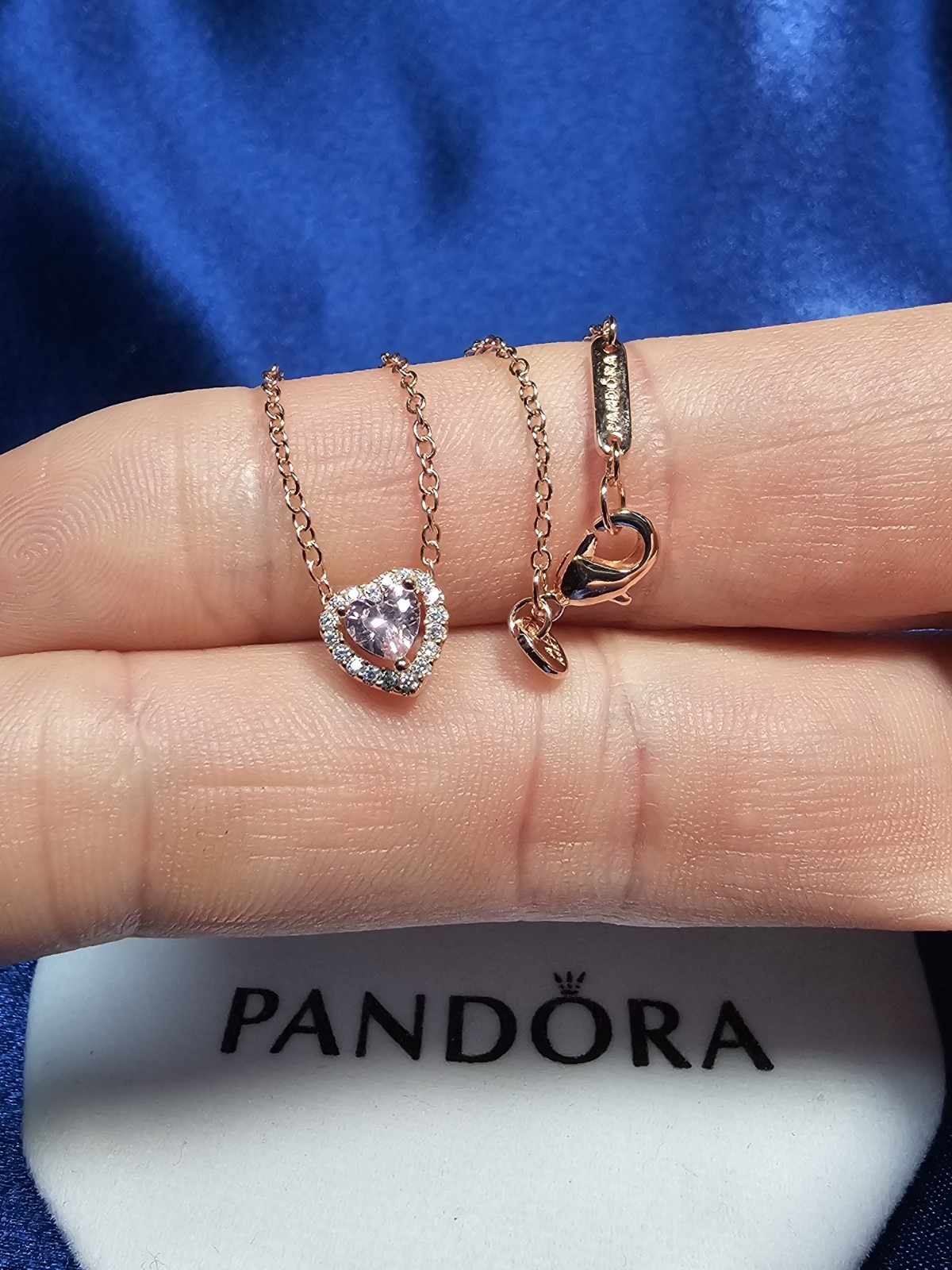 Pandora Rose Gold Sparkling Heart Collier Necklace ALE MET 388425C01