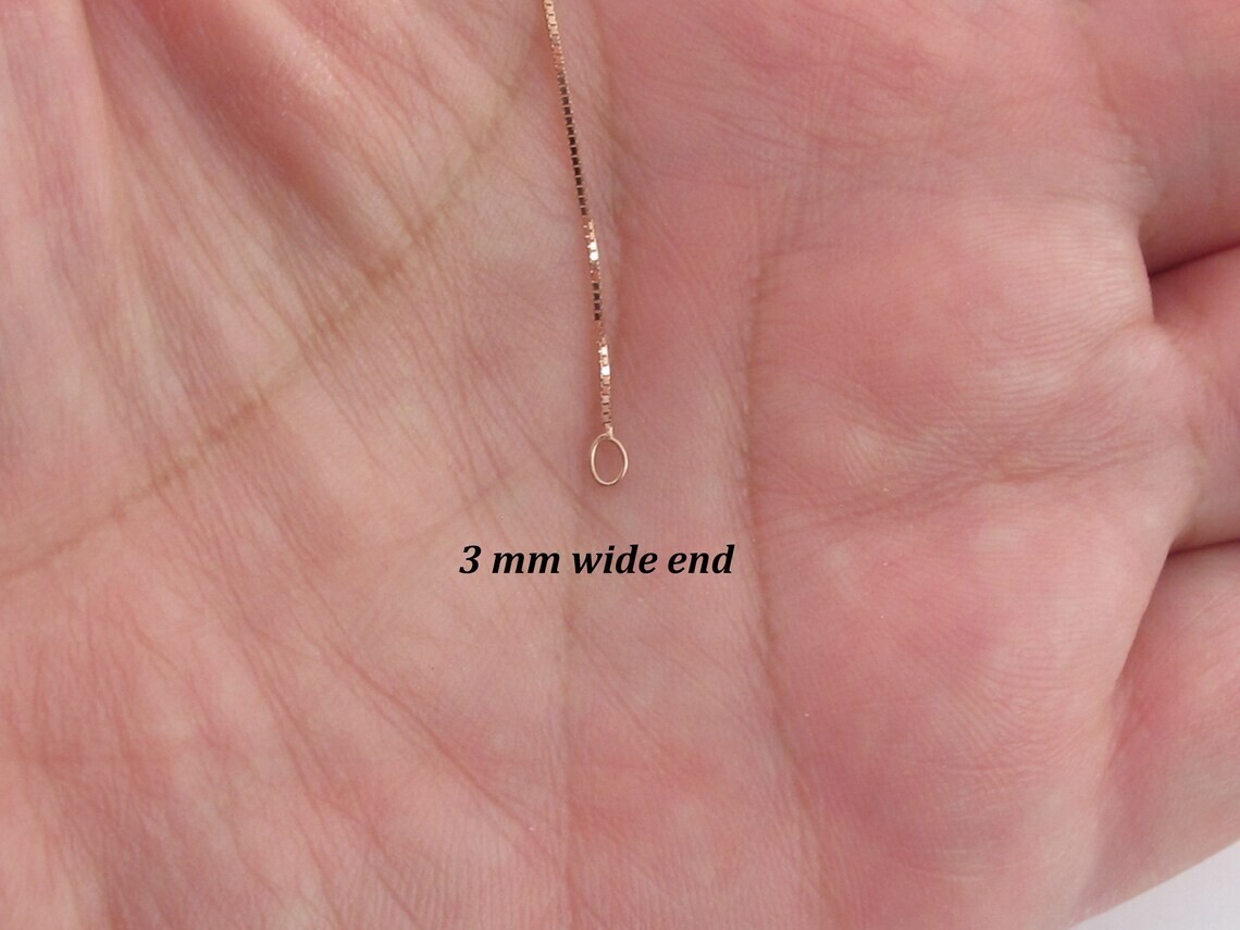 14k Solid Rose Gold Box Chain Necklace 16″ 18″ 20″ 24″ – 0.45 mm to 0.7 mm